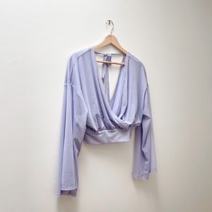 Free People Lavander Long Sleeve Blouse